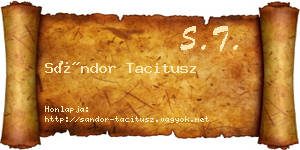 Sándor Tacitusz névjegykártya